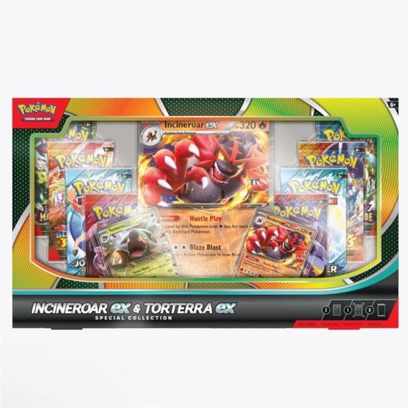 New! Pokémon TCG Incineroar ex and Torterra ex Special Collection Box - Picture 2 of 7